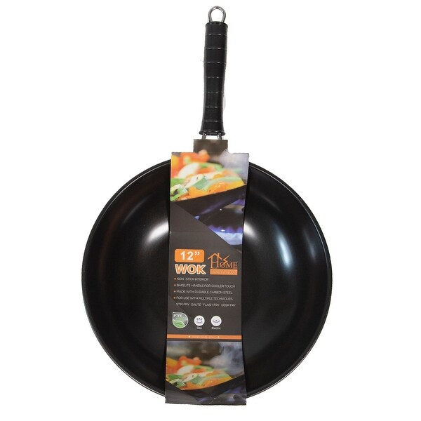 Home Innovations 12" Carbon Steel Wok - Black. Opens flyout.