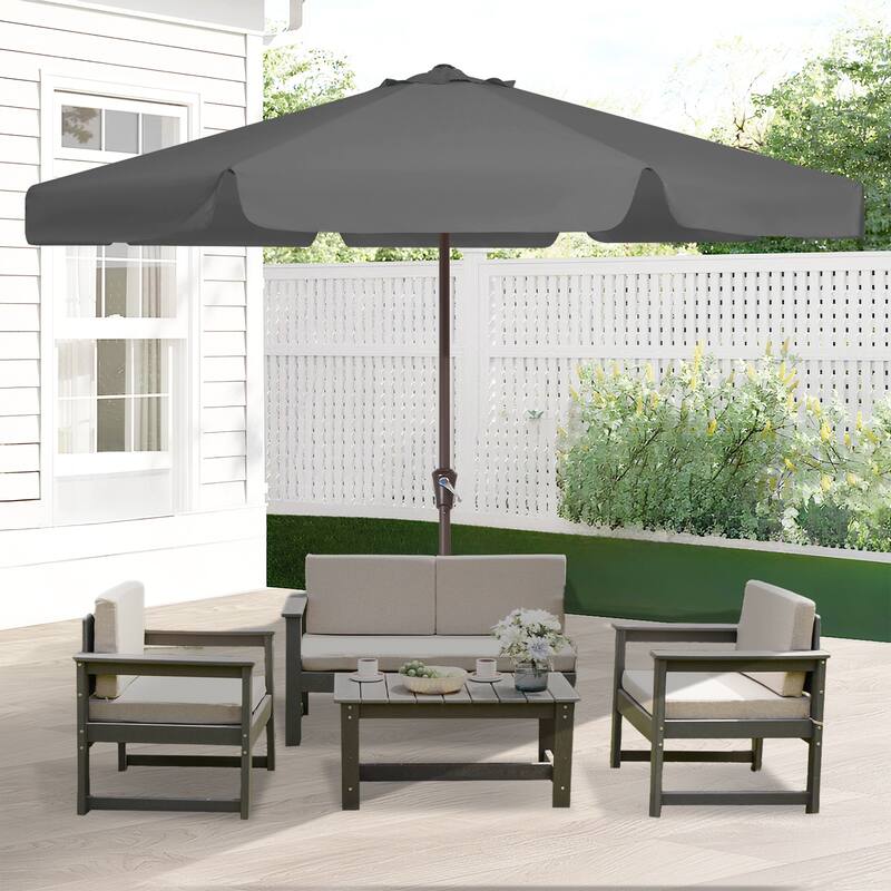 11ft Patio Market Umbrella with UV-Resistant and Sagging Edge Designed