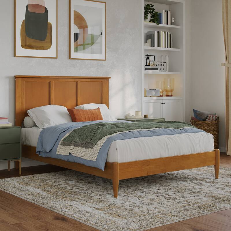 Charlotte Solid Wood Low Profile Platform Bed - Light Toffee - Full