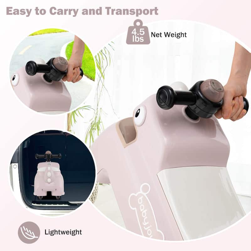Babyjoy Ride on Toy Baby Dinosaur Sliding Car with4 Universal Casters - See Details