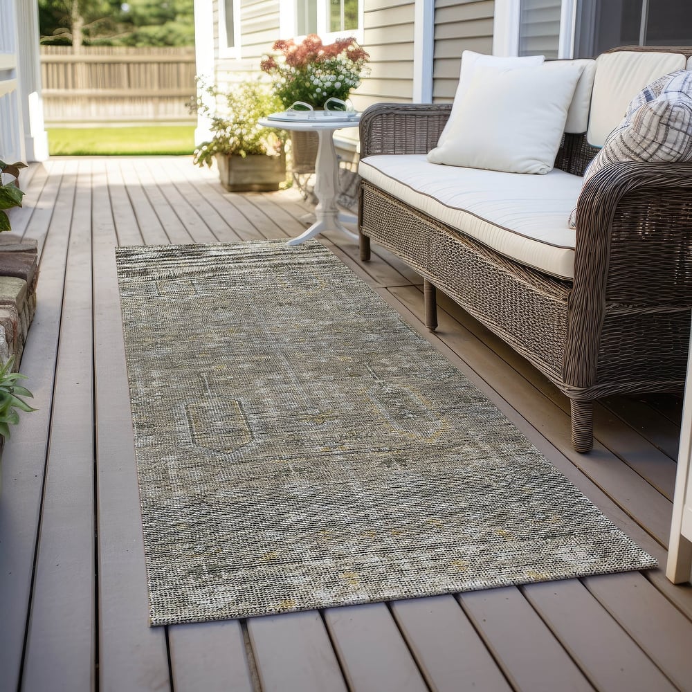 Machine Washable Indoor/ Outdoor Chantille Traditional Distressed Rug