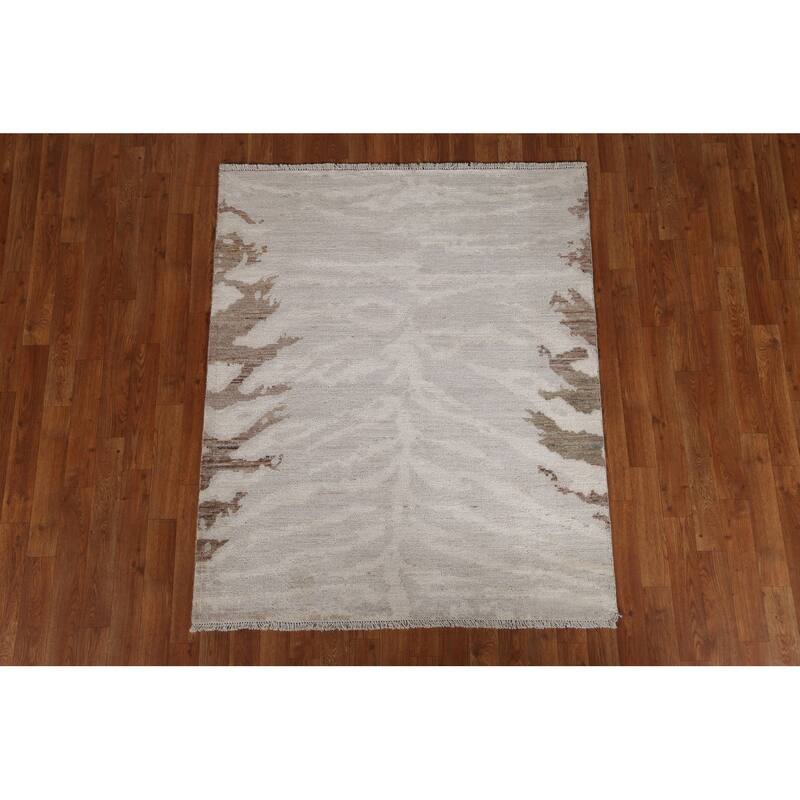 Abstract Turkish Oriental Home Decor Area Rug Hand-knotted Wool Carpet - 3'11" x 4'9"