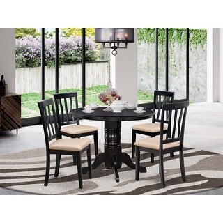Black Rubberwood Dinette Table Dining Chairs