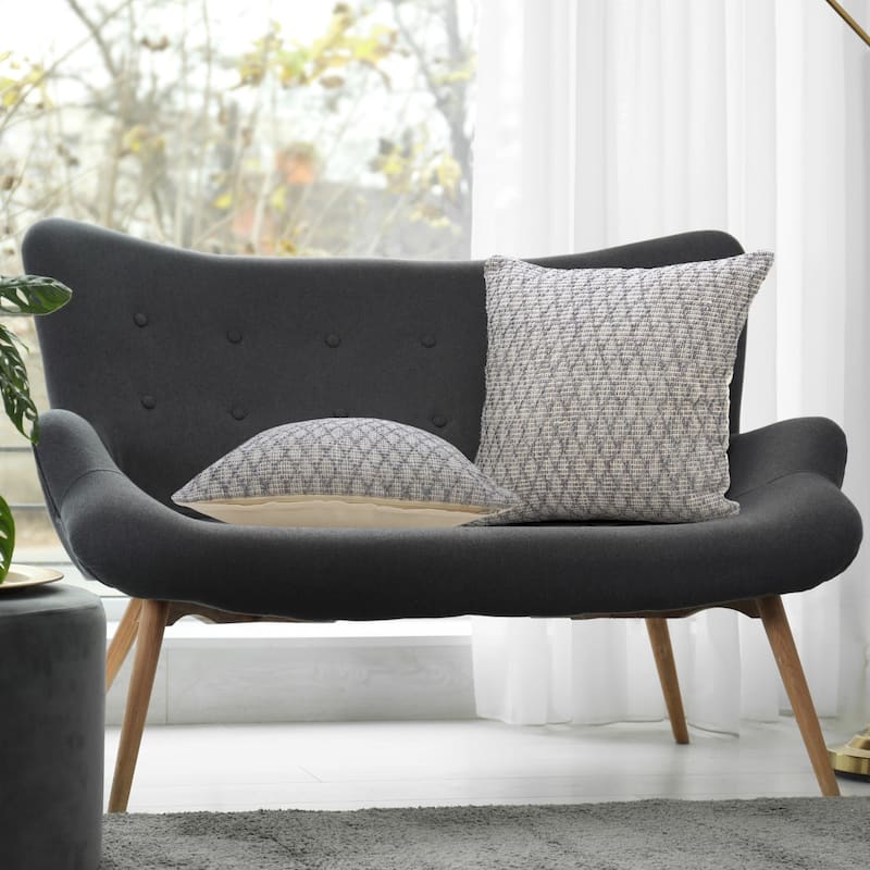 HomeRoots 20" X 20" Gray 100% Cotton Geometric Zippered Pillow