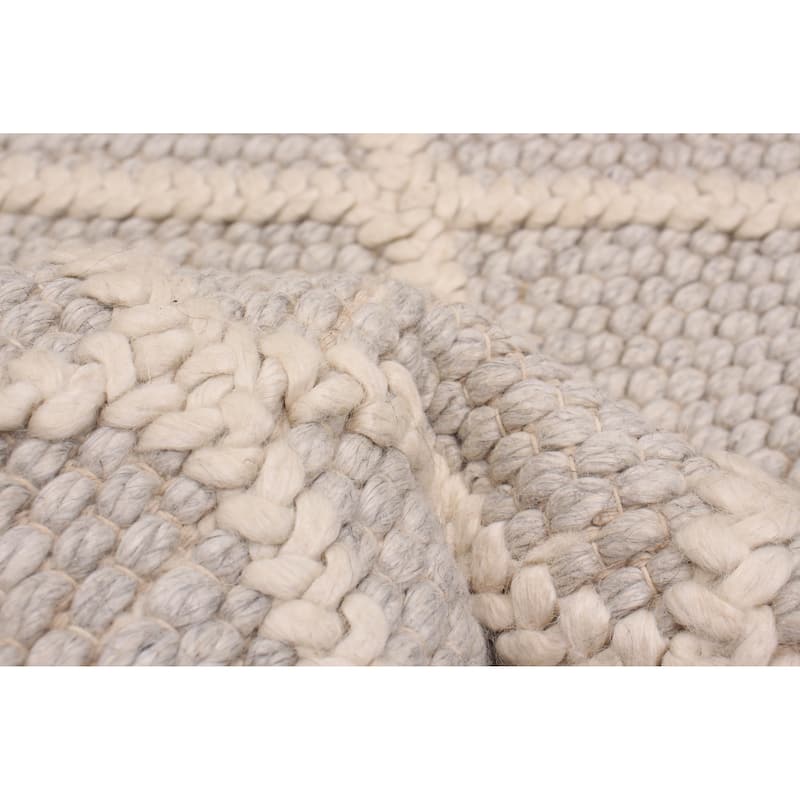 ECARPETGALLERY Braid weave Sienna Grey Wool Rug - 4'1 x 6'0