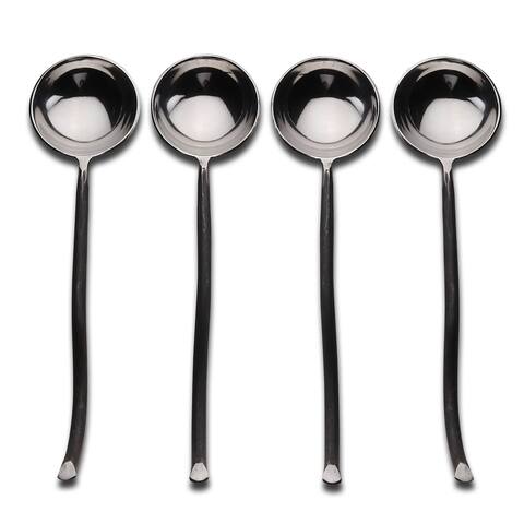 Twig Design Burnt Black Sugar Spoon 4 Pcs. Set