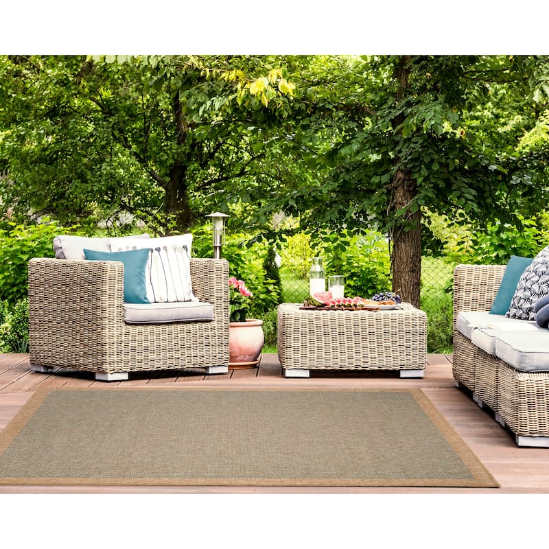 Liora Manne Sahara Texture Border Indoor/Outdoor Rug