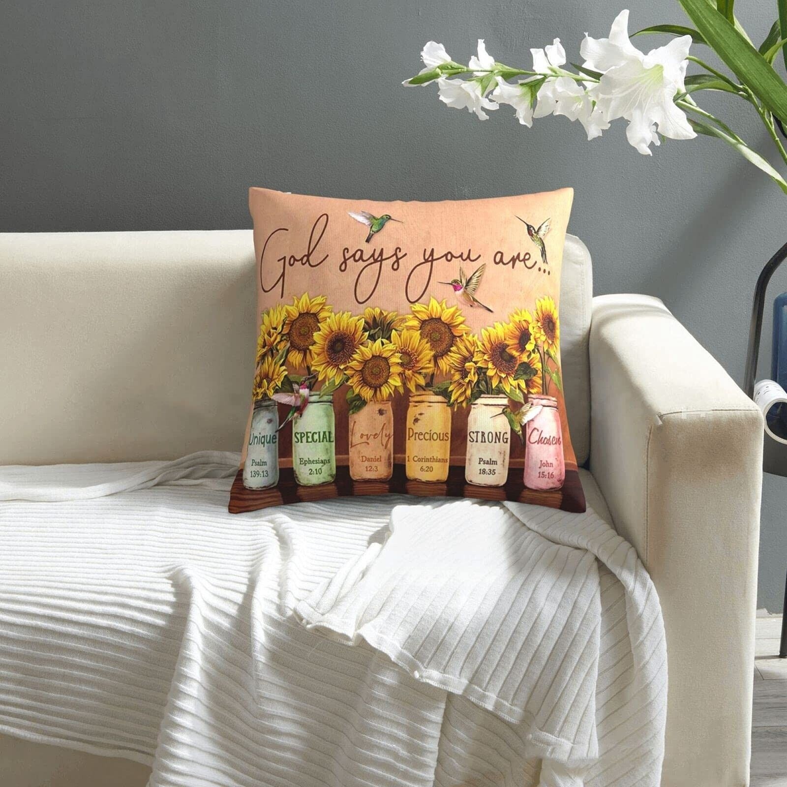 Sunflower 18x18 Throw Pillow Cover Cover Only Indoor Outdoor Multi