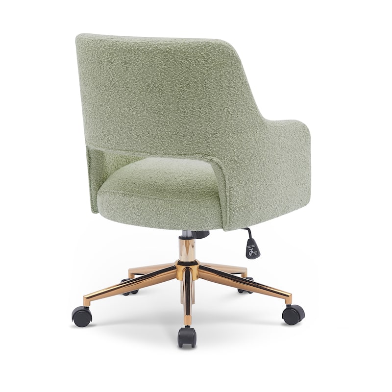 Boucle Upholstered Office/ Desk Chair - Swivel/ Adjustable Height