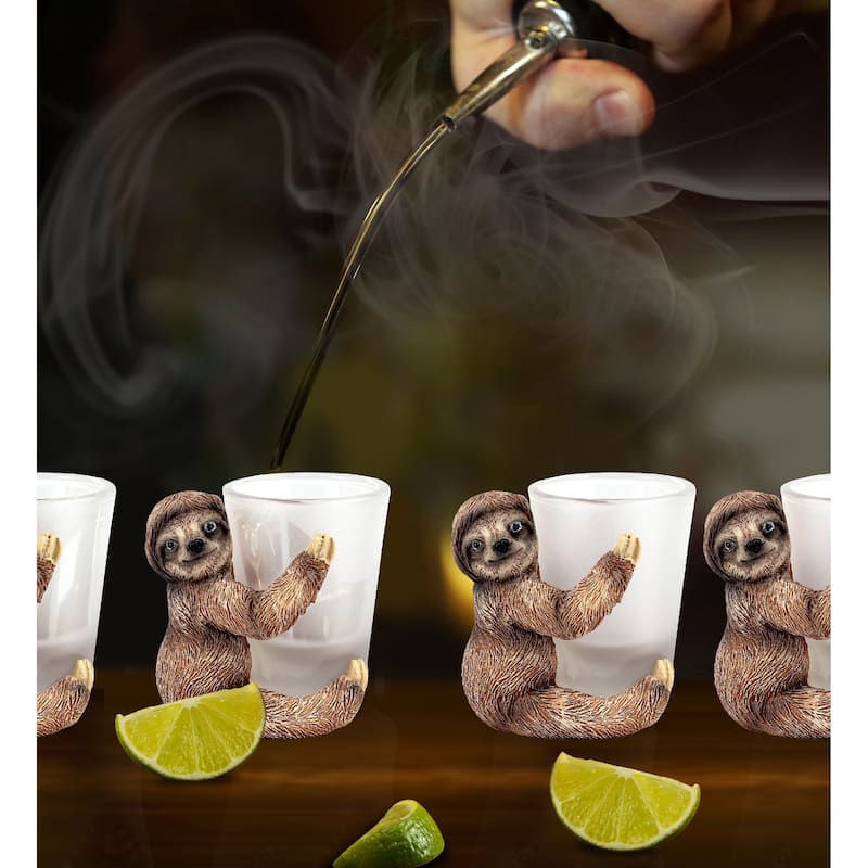 CoTa Global Cool Sloth Shot Glass – Novelty Glassware - 2.5Lx2.4Wx2.75H inches