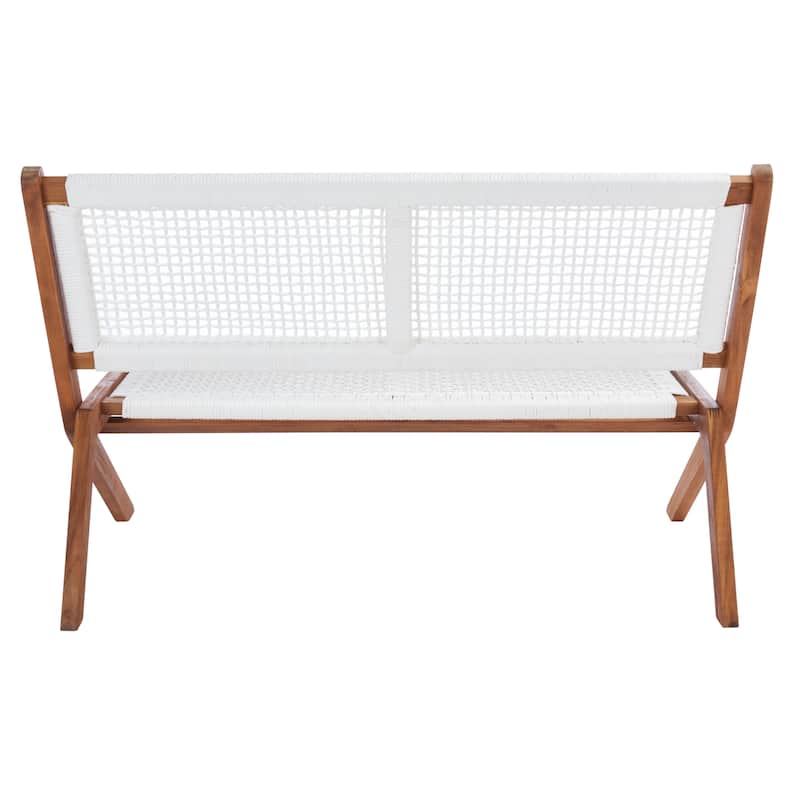 SAFAVIEH Cimen Outdoor Solid Wood Foldable Bench - 45Wx30Dx30H