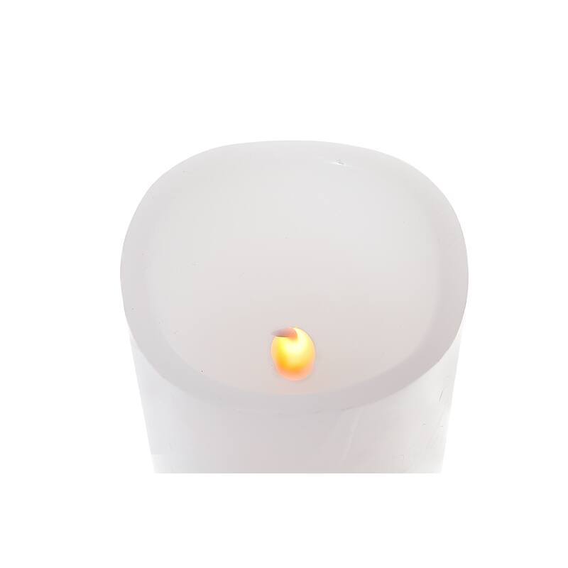 Led Wave Top Unscented White Candle With Timer 3X4" - Set of 3 - N/A