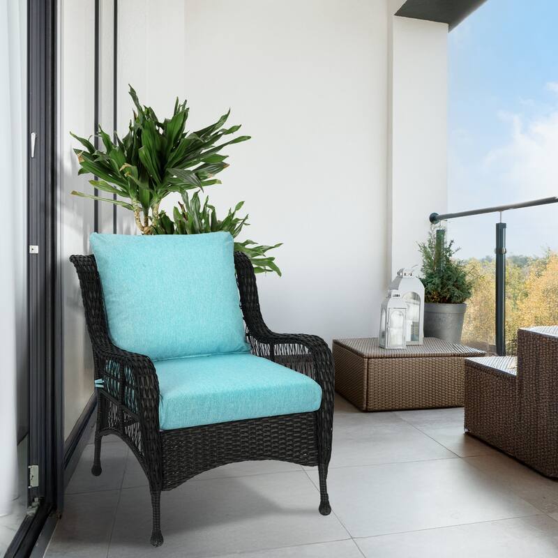 Aoodor Outdoor Deep Seat Cushion Set, Waterproof Patio Furniture Cushions with Adjustable Straps & Removable Cover