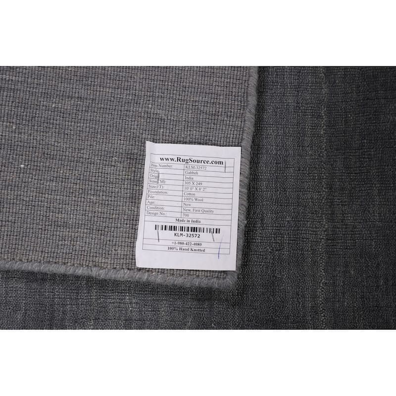 Tribal Gray Gabbeh Indian Area Rug Hand-Knotted Wool Carpet - 8'2" X 10'0"