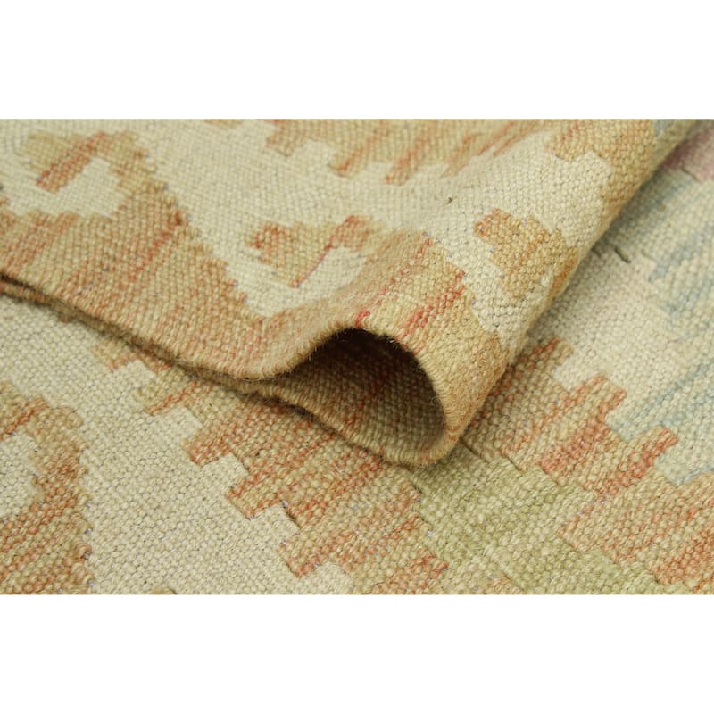 Sun Faded Flatweave Moneera Grey/Beige Rug - 3'3" x 4'9"