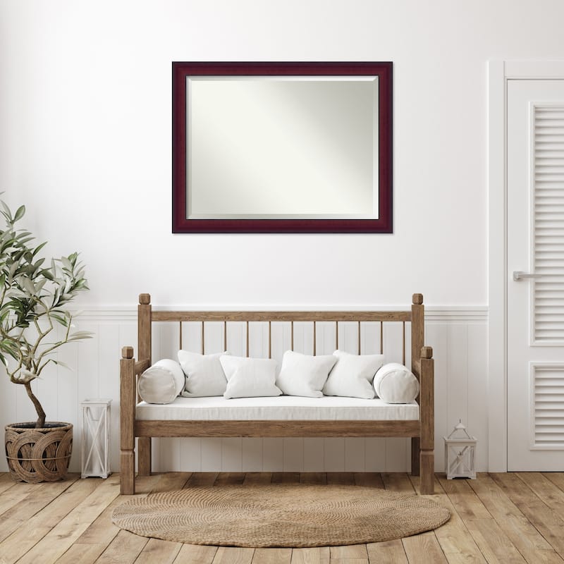 Canterbury Cherry Beveled Wood Framed Wall Mirror - Canterbury Cherry