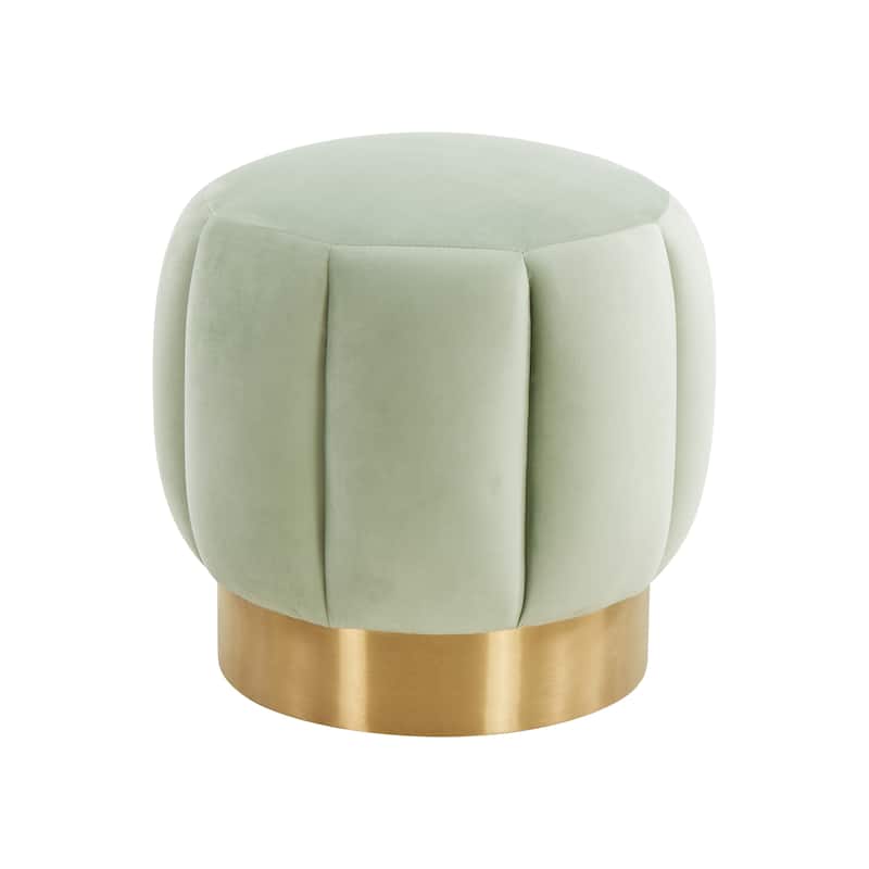 SAFAVIEH Couture Altje Channel Tufted Ottoman - 18.9" W x 18.9" L x 18.5" H - 19Wx19Dx19H