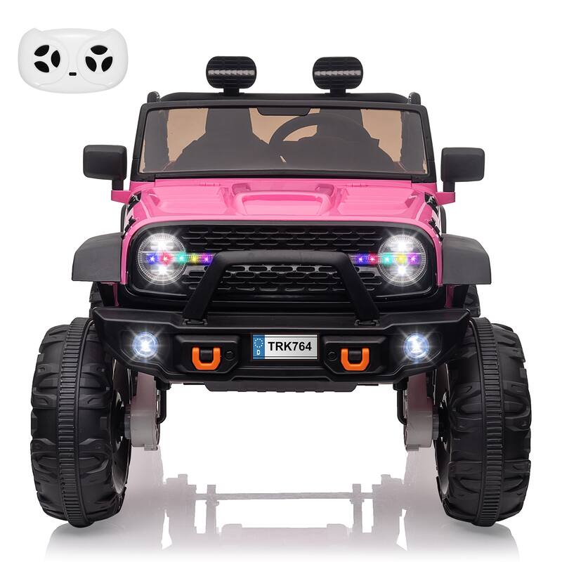 24V Kids Ride on Truck with Remote Control, 4 Motors, 7Ah Battery, Seat Width 2 Seater Electric Ride Toy