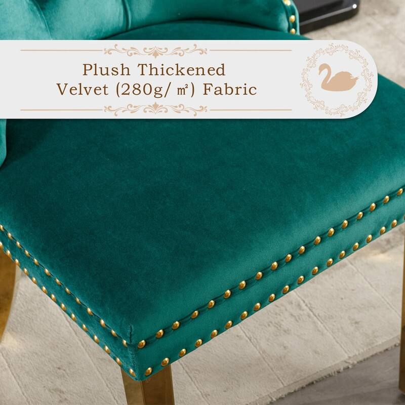 Tufted Naliheads Solid Wood Upholstered Dining Chairs (Set of 8)