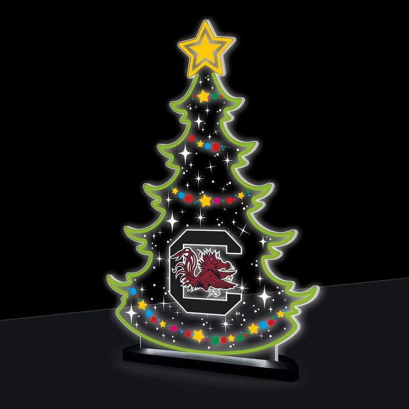 10" LED Tabletop Christmas Tree Desklite Sign, University of South Carolina