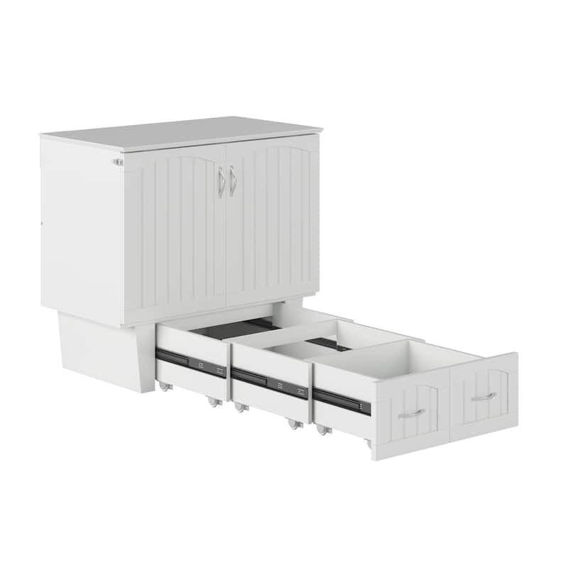 Sydney Twin Murphy Bed Chest with 6 inch Mattress