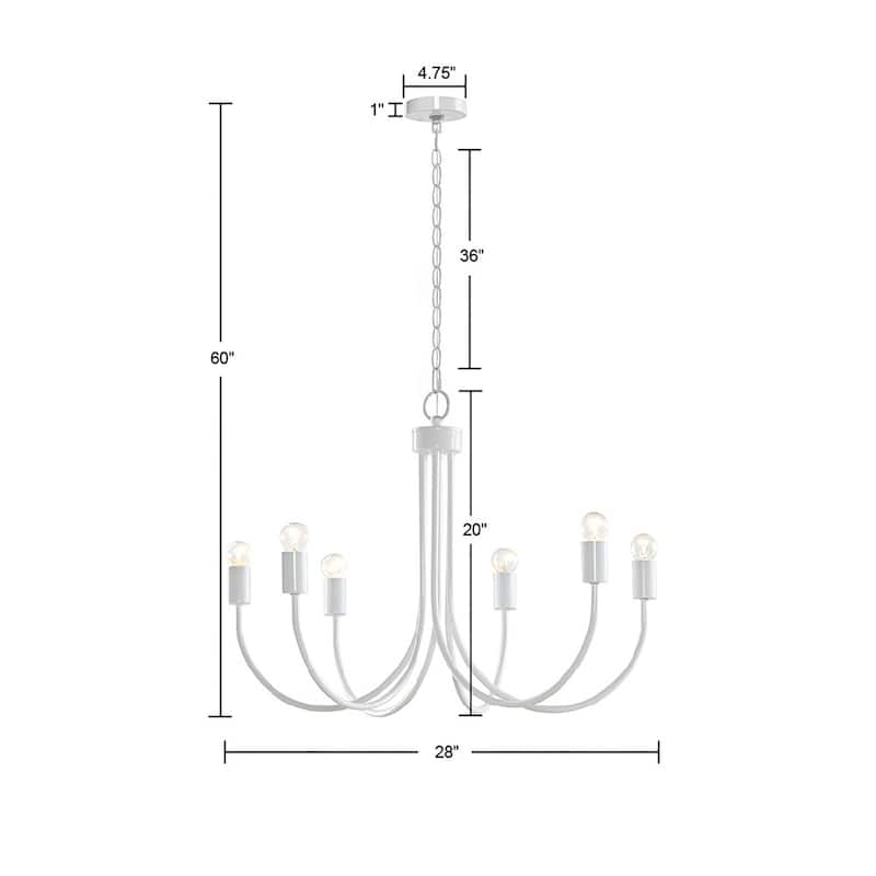 6-Light Metal Chandelier for living room,bedroom,and dining room