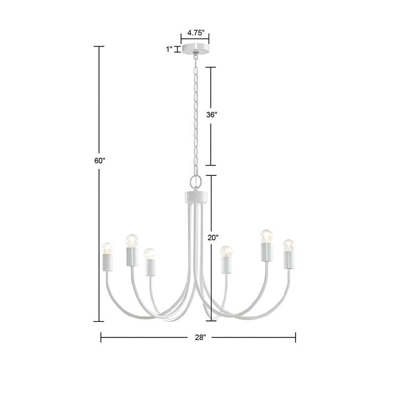 6-Light Metal Chandelier