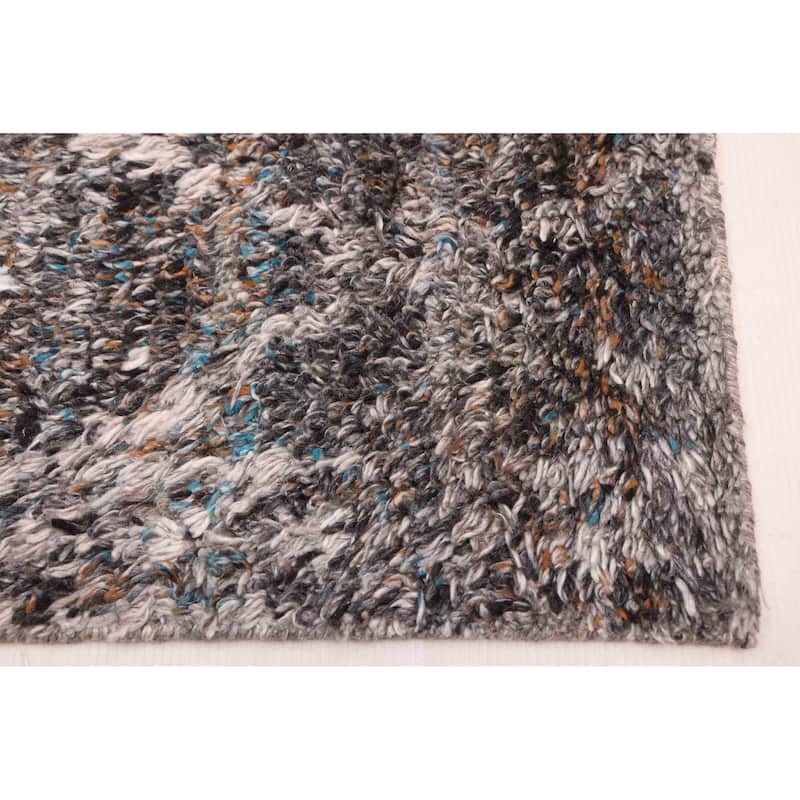 ECARPETGALLERY Hand-knotted Tangier Dark Grey Wool Rug - 5'0 x 8'0