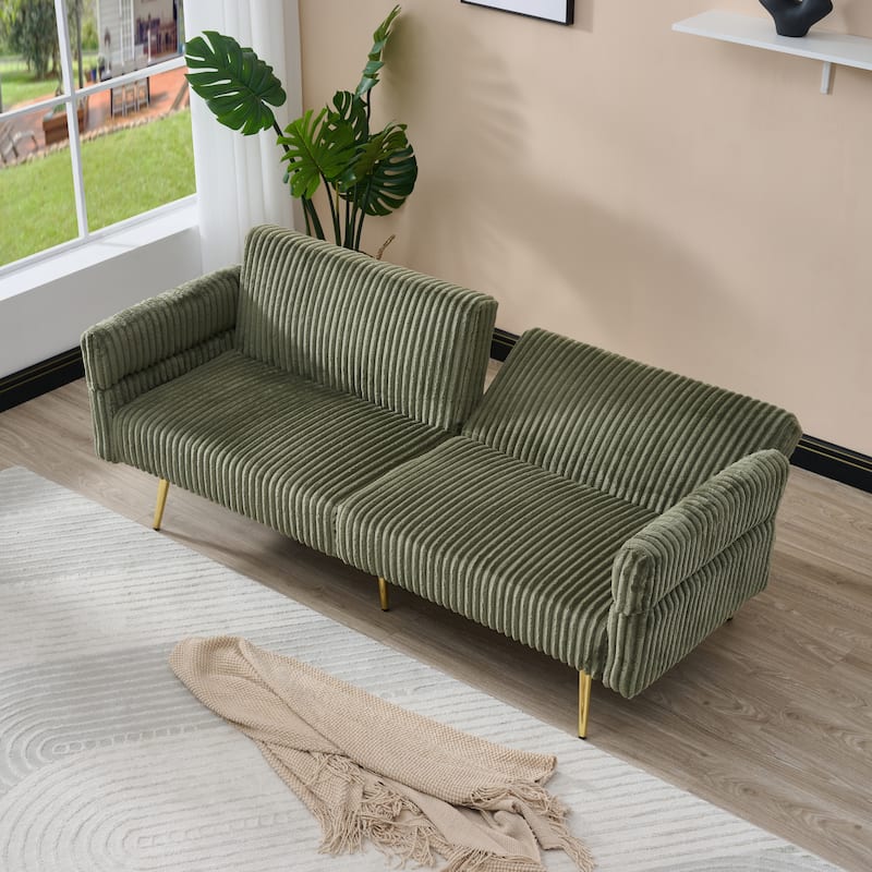 79 inch corduroy sofa bed, foldable double sofa bed