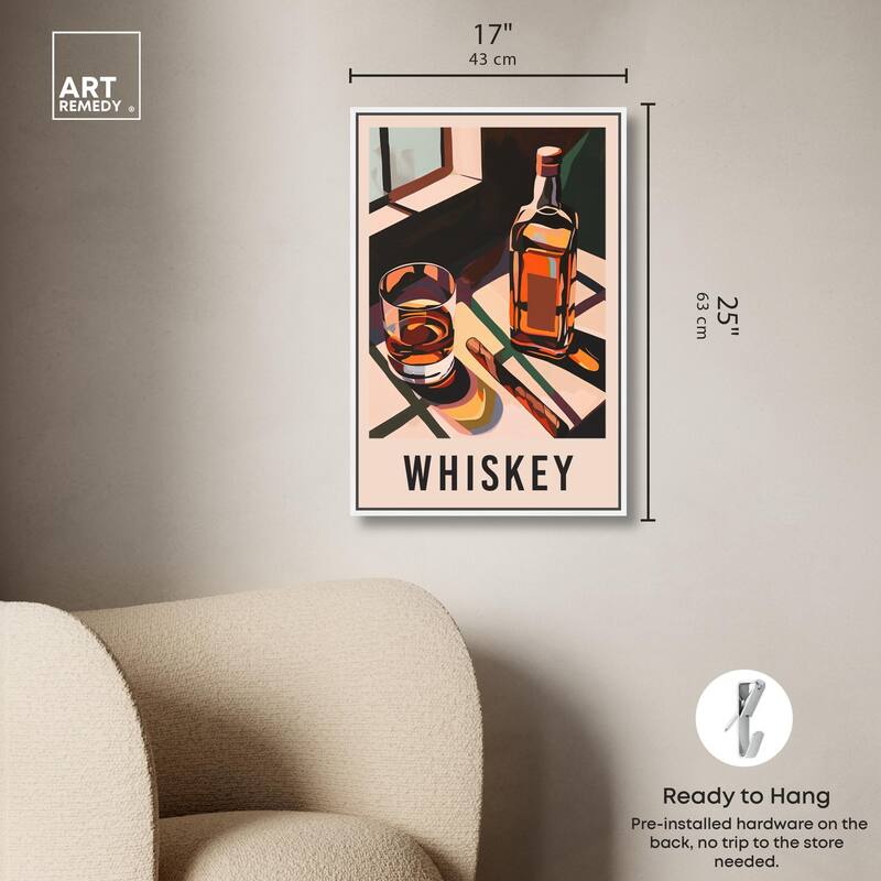 Whiskey Poster Canvas by Art Remedy