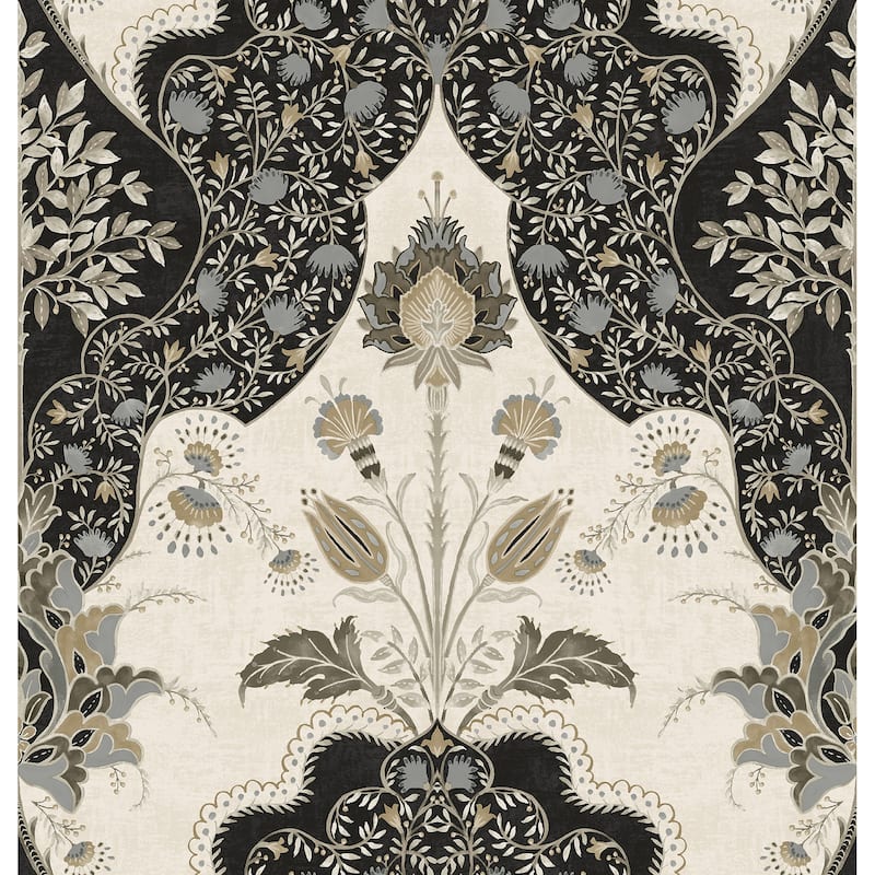 A-Street Prints Auden Black Floral Grandeur Wallpaper