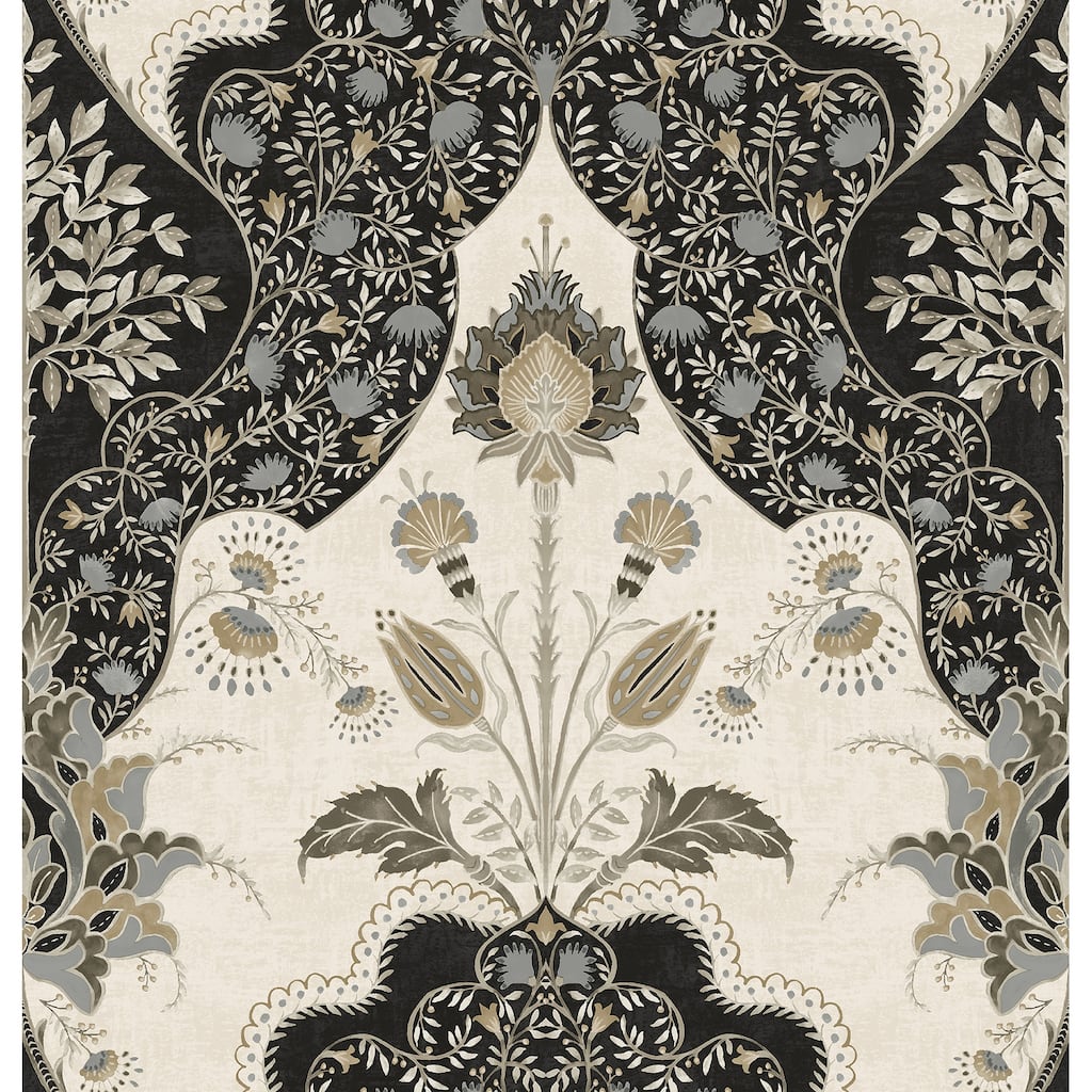 A-Street Prints Auden Black Floral Grandeur Wallpaper