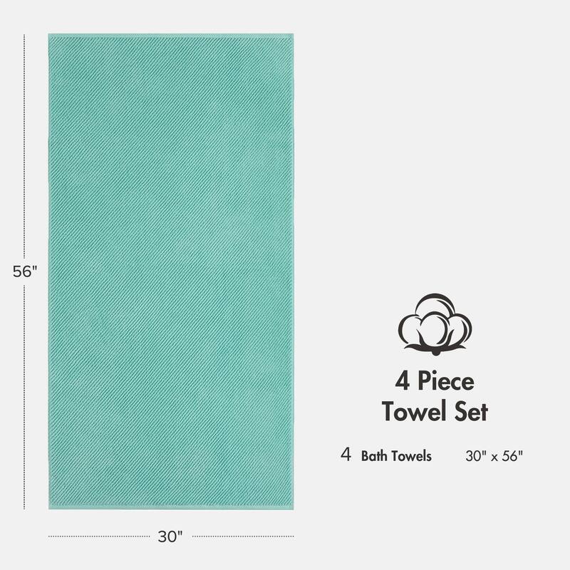 Madison Park Diagonal Ribbed Cotton Quick Dry Towel Set