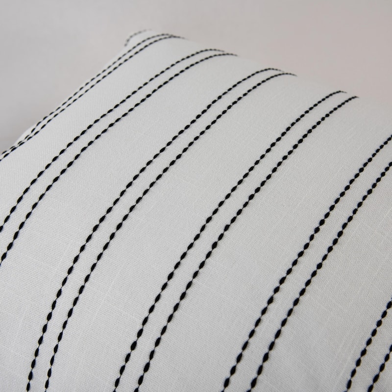 Rizzy Home Striped Embroidered Pillow