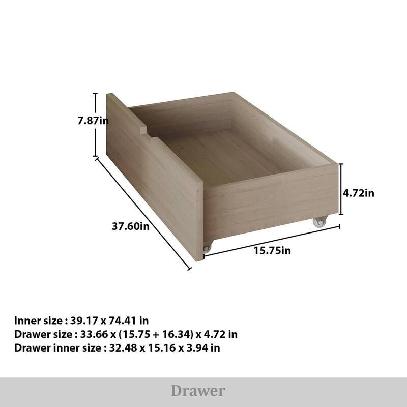 CraftPorch Mid-Century Wooden Canopy Bed