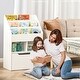 preview thumbnail 4 of 35, 3-Tier Kids Book Shelf Cabinet with 2 Storage Compartment and Large Drawer - 23.5" W x 11.75" D x 35.5" H