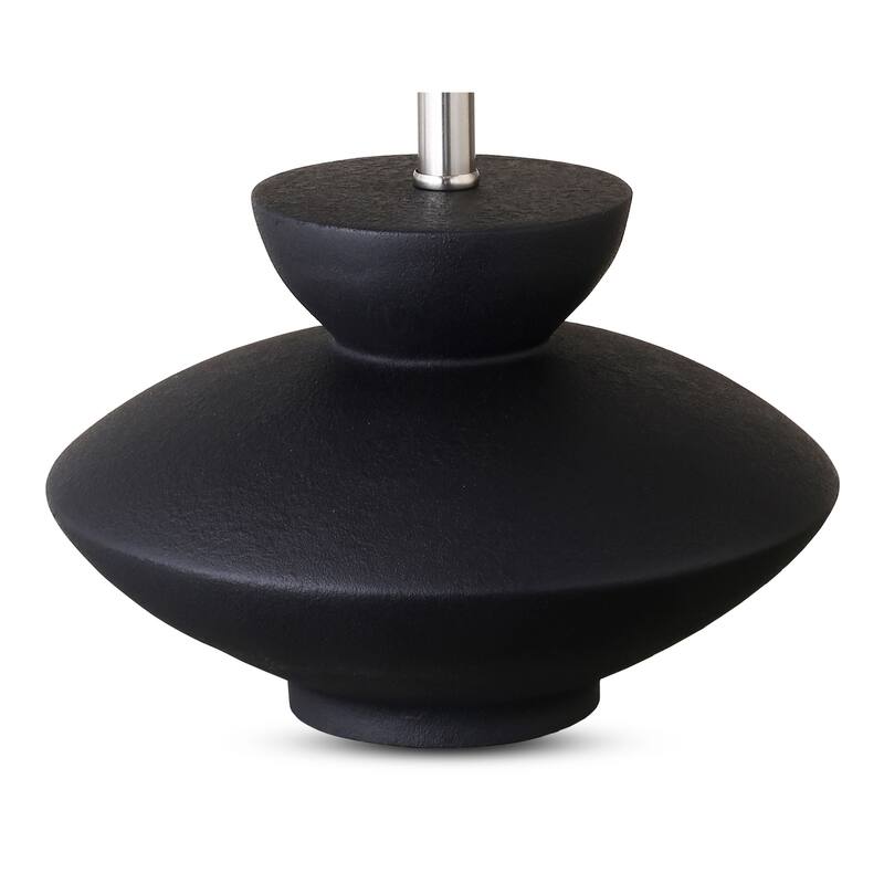Aurelle Home Modern Geometric Base Table Lamp with Fabric Shade