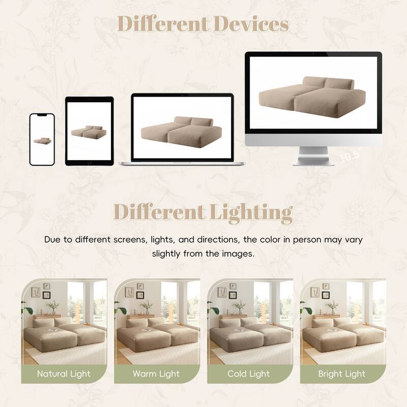 90 Inch Oversized Modular Sectional Sofa