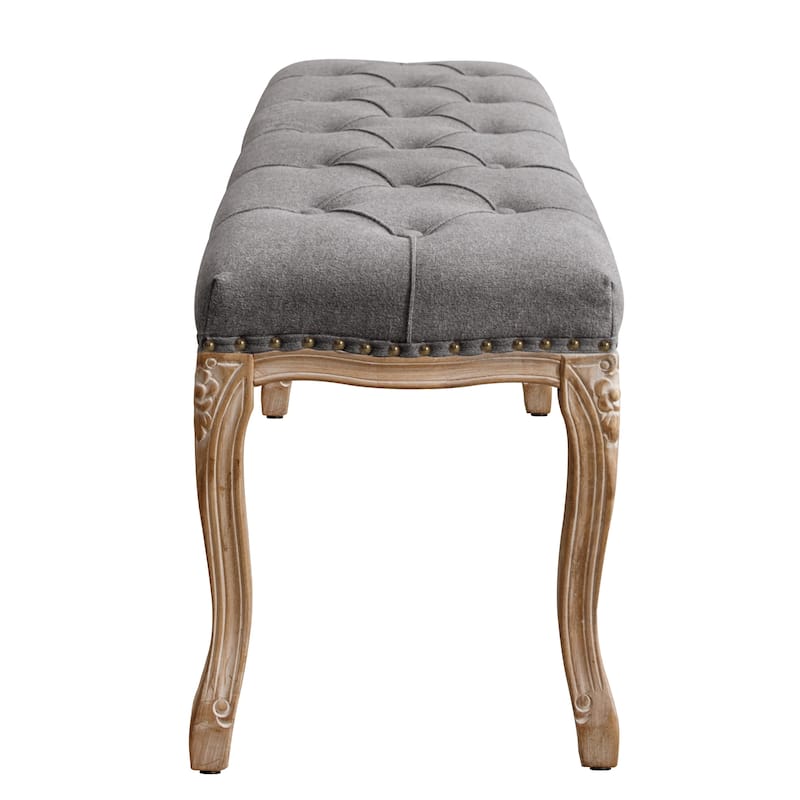 Retro Patterned Legs 45.2In.W Padded Bench - 45.2" W X 14.6" D X 18.3" H