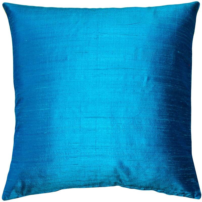 Sankara Silk 20x20 Throw Pillow - Peacock Blue