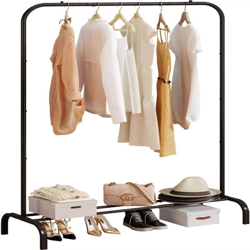 Garment Rack with Bottom - 15.74"D x 39.37"W x 61.33"H