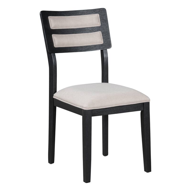 5Piece Farmhouse Dining Set with Extendable Round Table and 4 Upholstered Dining Chairs Bed