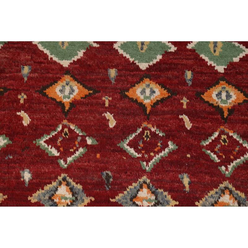 Geometric Tribal Moroccan Oriental Area Rug Hand-knotted Wool Carpet - 7'8" x 10'8"