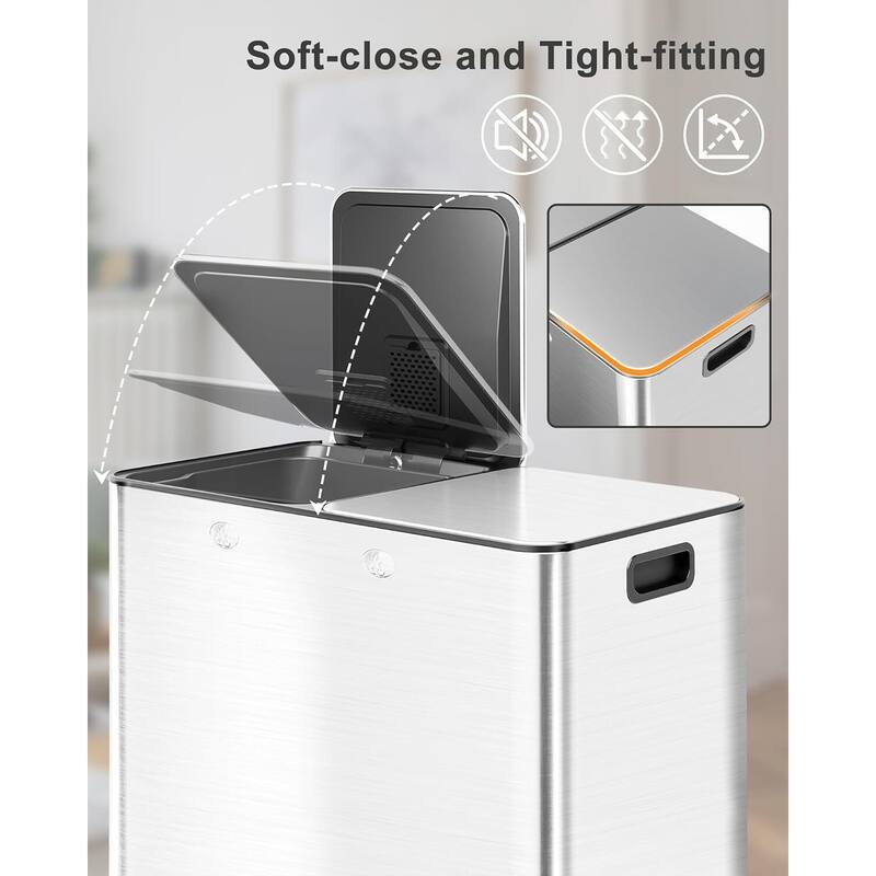 16 Gal (2 x 30 l) Dual Trash Can, with Odor Control Box