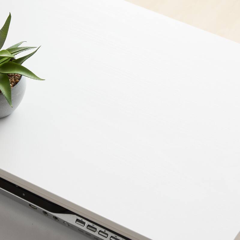 Medieval-Style TV Stand Multi-Functional Sliding Door TV Cabinet with 2 Storage Cabinets and Open Shelves, For Living Room