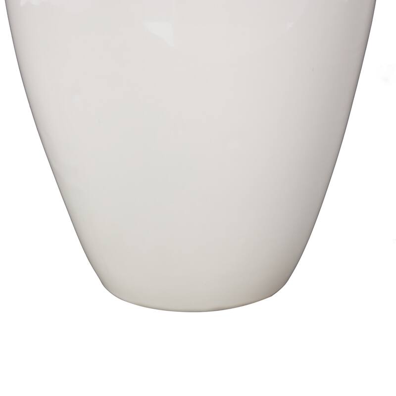 White Ceramic Bird Decorative Vase with Blue Accents