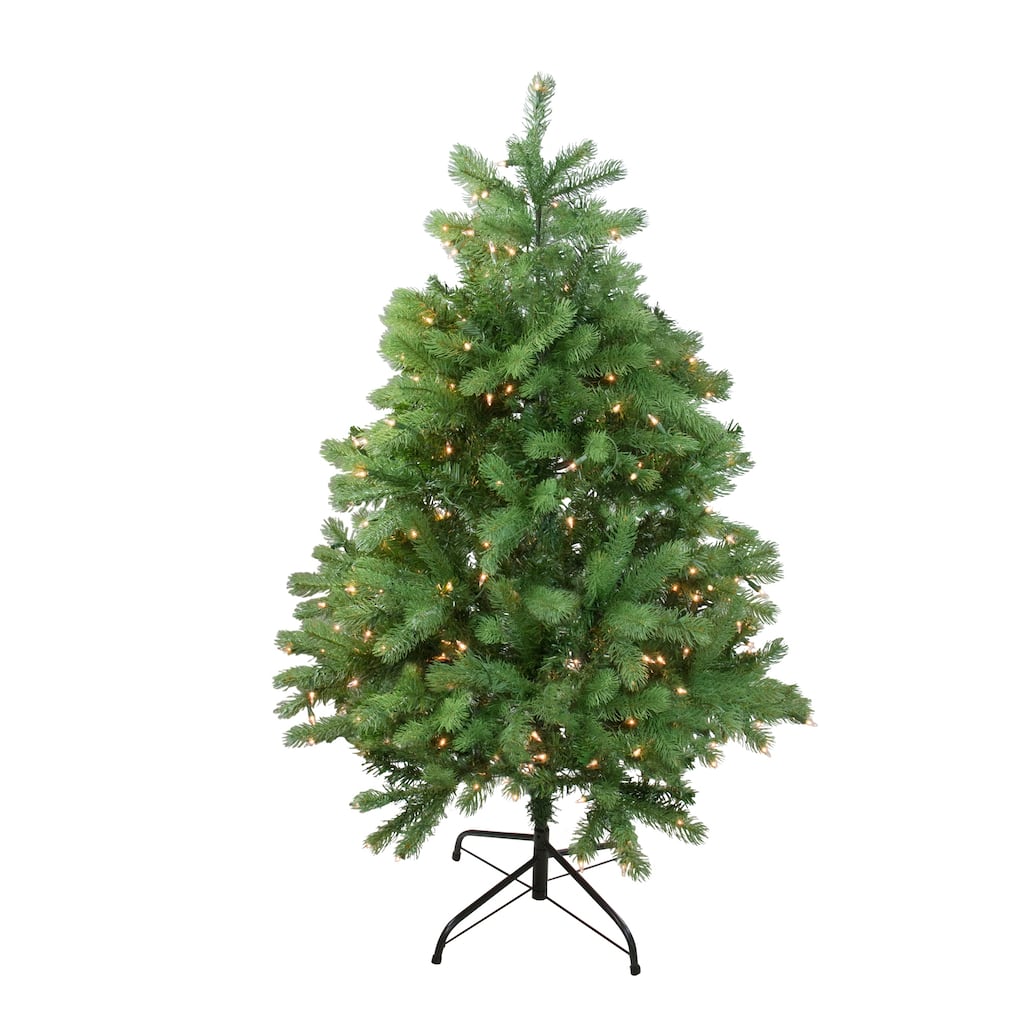 Real Touch™️ Pre-Lit Full Noble Fir Artificial Christmas Tree - 4' - Clear Lights - 4 Foot