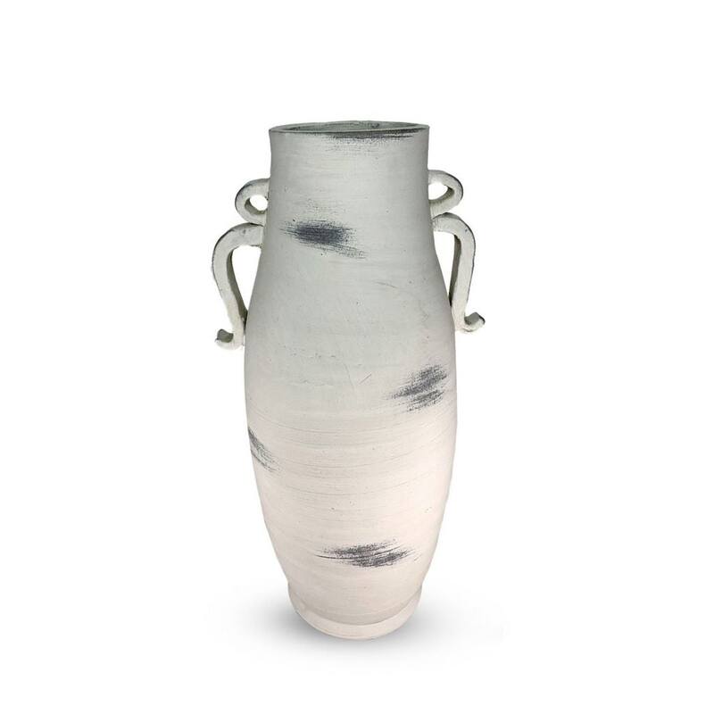 Bohemian Tall Ceramic Urn with Handles