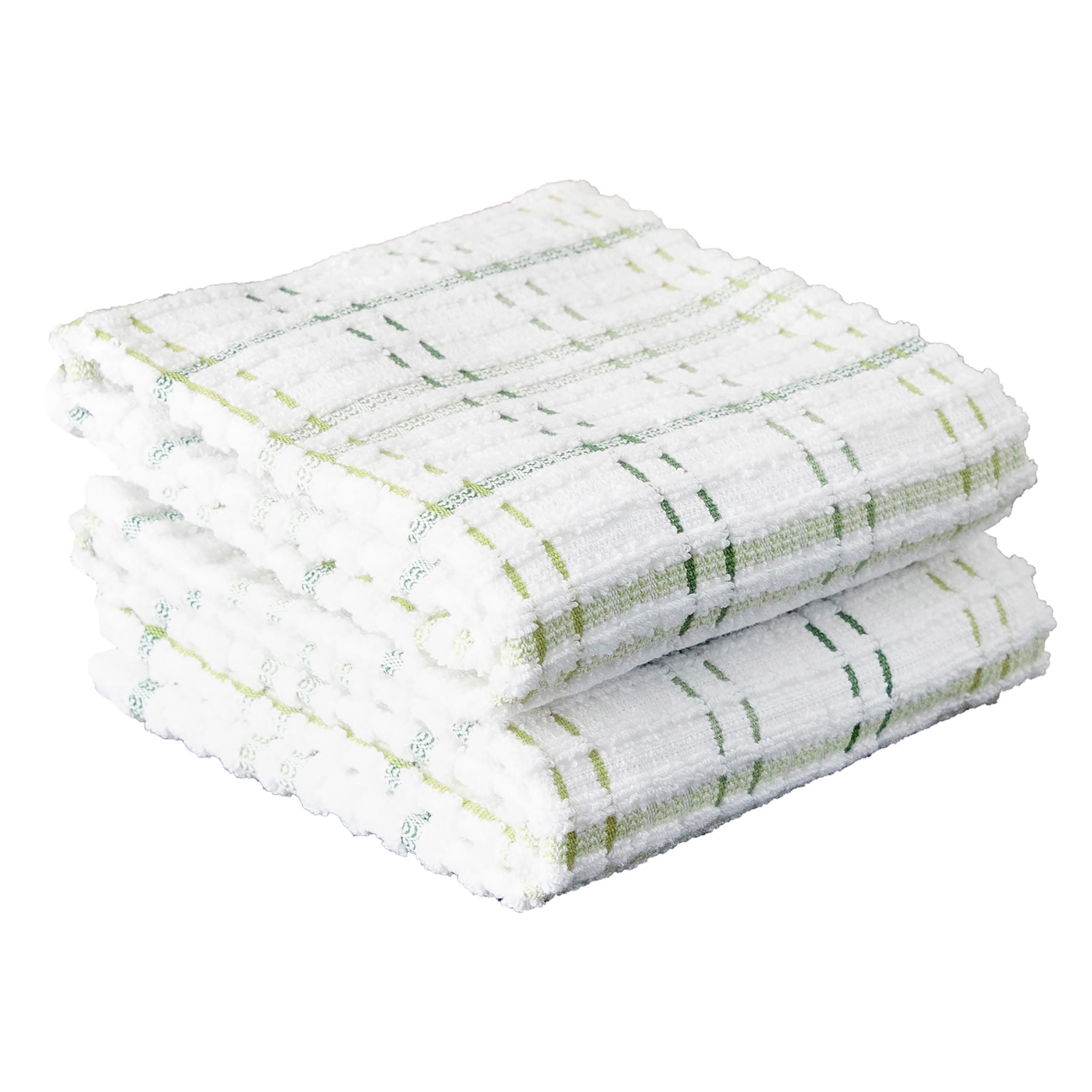 T-fal Green Plaid Solid and Check Parquet Woven Cotton Kitchen