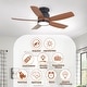 preview thumbnail 5 of 12, Sofucor 42"/48"/ 52"/60"Noiseless Walnut Wood Ceiling Fan with Remote Control, Integrated Light Optional